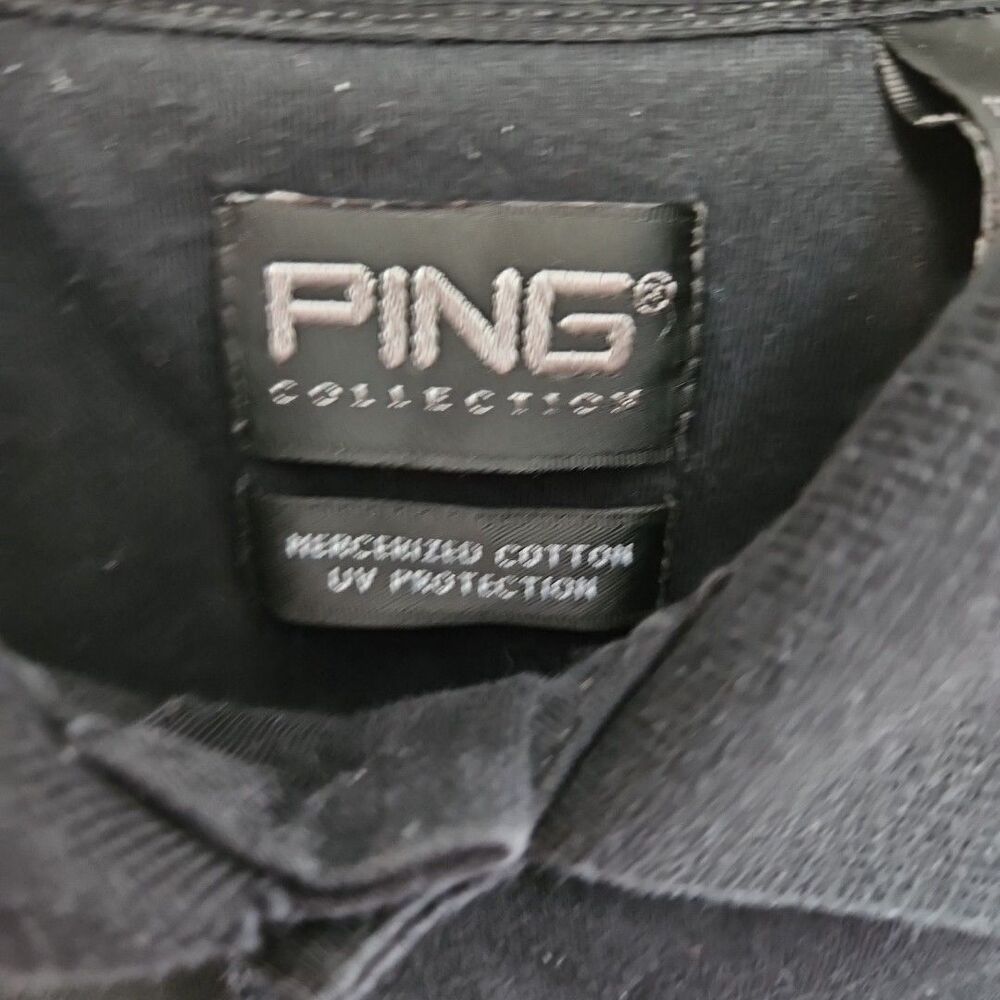 Ping Collection Men's Med Black 2Golf Shirt Long Sleeve shirt UV protection - Picture 3 of 10